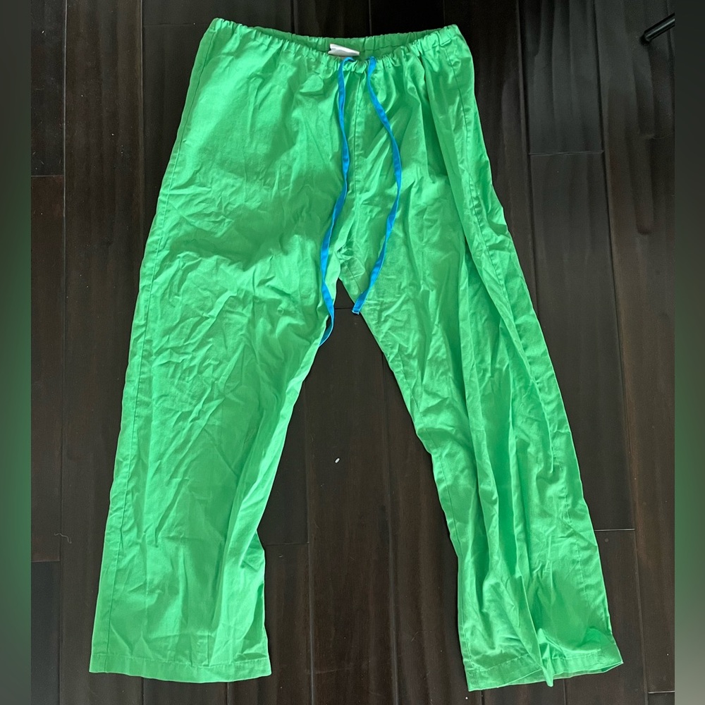 Peaches Uniforms Neon Green Adjustable Scrub Medical Uniform Size Large